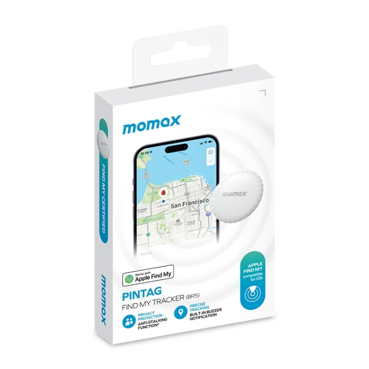 MOMAX PINTAG BR5 Wireless Positioning Anti-lost Device(White) - Anti-lost Alarm by MOMAX | Online Shopping South Africa | PMC Jewellery