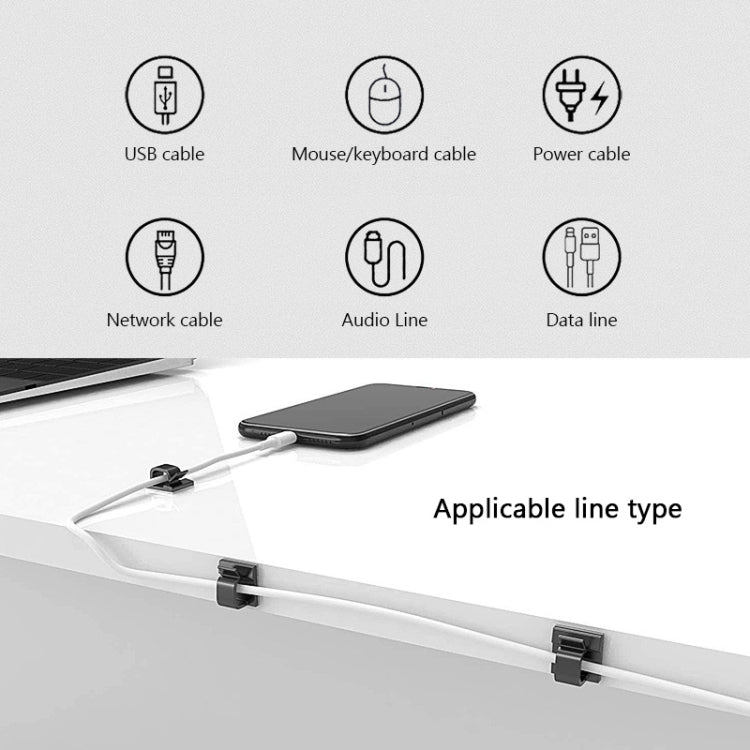 HG2392 50 PCS Desktop Data Cable Organizer Fixing Clip, Gum Type: Acrylic (White) - Cable Organizer by PMC Jewellery | Online Shopping South Africa | PMC Jewellery