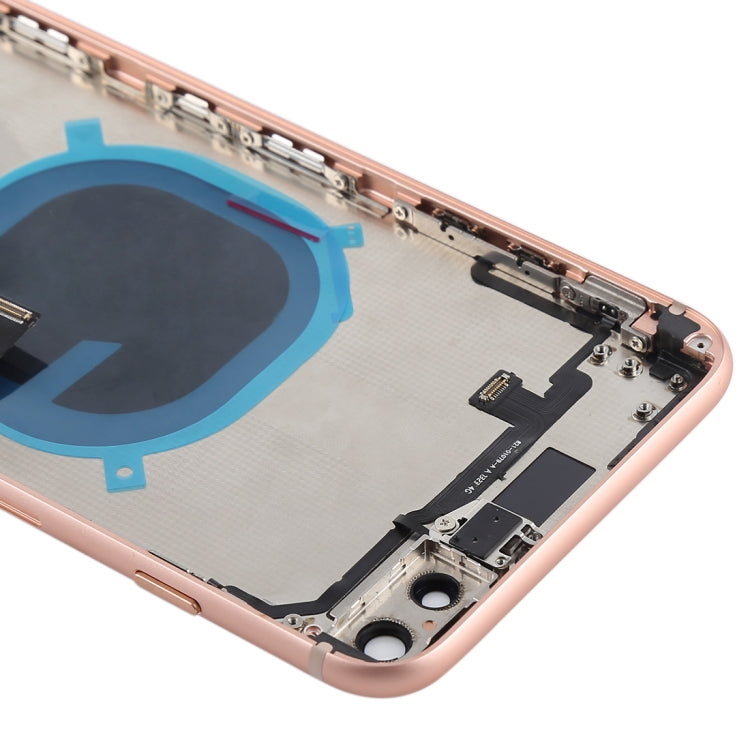 Battery Back Cover Assembly with Side Keys & Vibrator & Speaker Ringer Buzzer & Power Button + Volume Button Flex Cable & Card Tray for iPhone 8 Plus(Rose Gold) - Back Cover by PMC TechLife | Online Shopping South Africa | PMC TechLife