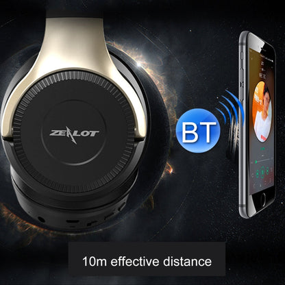 ZEALOT B26T Stereo Wired Wireless Bluetooth 4.0 Subwoofer Headset with 3.5mm Universal Audio Cable Jack & HD Microphone, For Mobile Phones & Tablets & Laptops, Support 32GB TF Card Maximum(Gold) - Headset & Headphone by ZEALOT | Online Shopping South Africa | PMC Jewellery