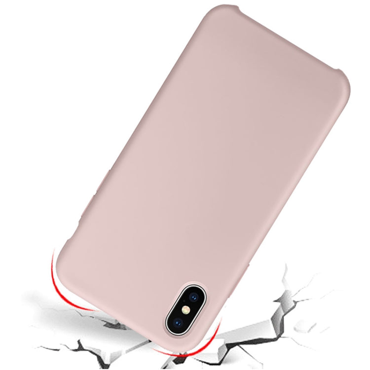 For iPhone XR Four Corners Full Coverage Liquid Silicone Case(Light Pink) - More iPhone Cases by PMC Jewellery | Online Shopping South Africa | PMC Jewellery