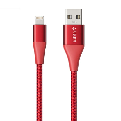 ANKER A8453 Powerline+ II USB to 8 Pin Apple MFI Certificated Nylon Pullable Carts Charging Data Cable, Length: 1.8m(Red) - MFI Cable by ANKER | Online Shopping South Africa | PMC Jewellery | Buy Now Pay Later Mobicred