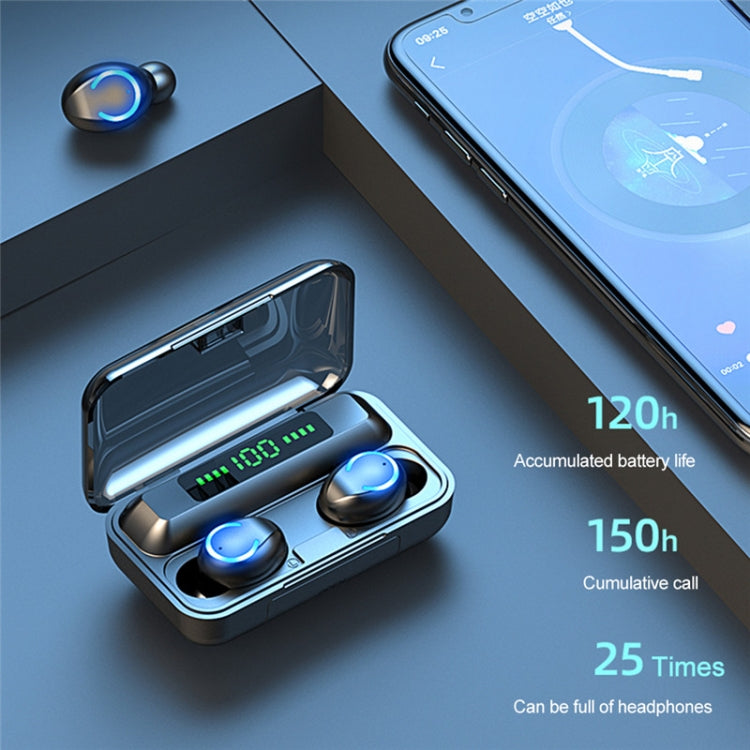 F9-9 TWS CVC8.0 Noise Cancelling Bluetooth Earphone with Charging Box, Support Touch Lighting Effect & Three-screen LED Power Display & Power Bank & Mobile Phone Holder & HD Call & Voice Assistant(Dark Blue) - TWS Earphone by PMC Jewellery | Online Shopping South Africa | PMC Jewellery