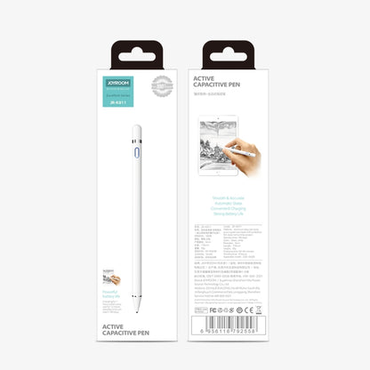 JOYROOM JR-K811 Excellent Series Micro USB Rechargeable Active Capacitive Stylus Pen with Magnetic Cap, Compatible with Android & IOS(White) - Stylus Pen by JOYROOM | Online Shopping South Africa | PMC Jewellery