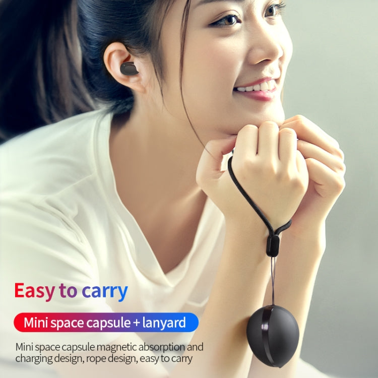 A10 TWS Space Capsule Shape Wireless Bluetooth Earphone with Magnetic Charging Box & Lanyard, Support HD Call & Automatic Pairing Bluetooth(White) - TWS Earphone by PMC TechLife | Online Shopping South Africa | PMC TechLife