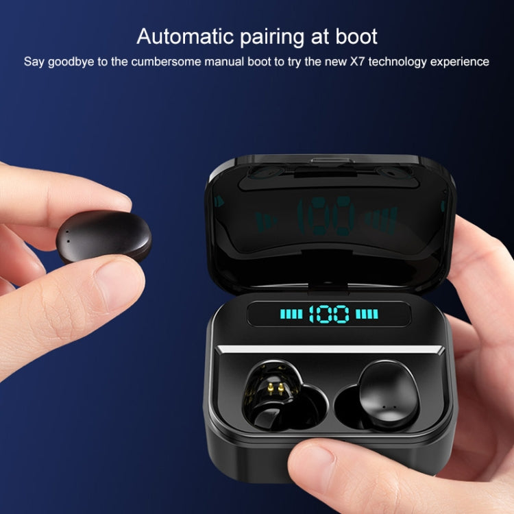 X7 TWS V5.0 Binaural Wireless Stereo Bluetooth Headset with Charging Case and Digital Display(Black) - TWS Earphone by PMC TechLife | Online Shopping South Africa | PMC TechLife
