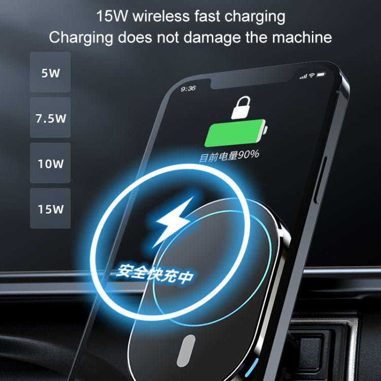 JJT-968 15W Max Output Magnetic Car Air Outlet Bracket Wireless Charger(Green) - Wireless Charger Holders by PMC TechLife | Online Shopping South Africa | PMC TechLife
