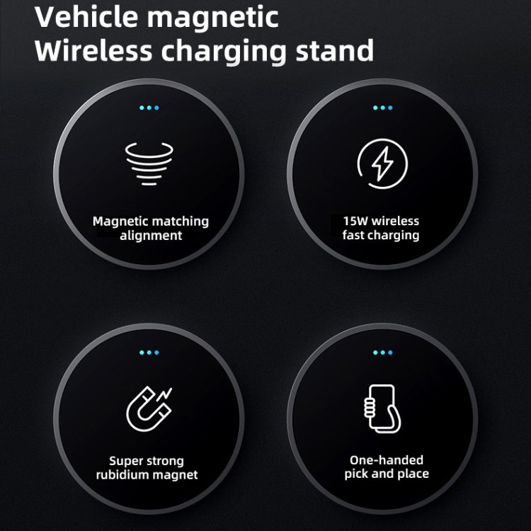 JJT-969 15W Max Output Magnetic Car Air Outlet Bracket Wireless Charger(Black) - Wireless Charger Holders by PMC Jewellery | Online Shopping South Africa | PMC Jewellery