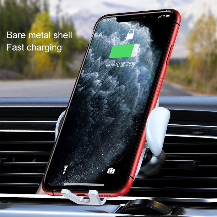 K10 15W Max Output Infrared Sensor Car Air Outlet Bracket Wireless Charger(White) - Wireless Charger Holders by PMC TechLife | Online Shopping South Africa | PMC TechLife