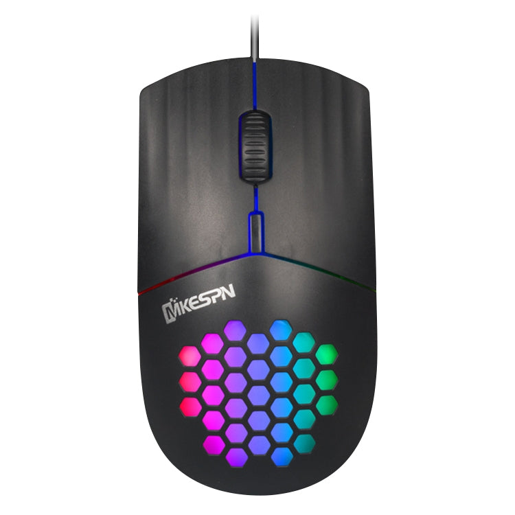 MKESPN SXS-838 Type-C Interface RGB Hollow Wired Mouse(Black) - Wired Mice by MKESPN | Online Shopping South Africa | PMC TechLife | Buy Now Pay Later Mobicred