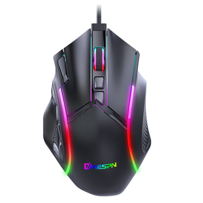 MKESPN X15 Full Speed 12800DPI 12 Buttons Macro Definition RGB Wired Mouse - Wired Mice by MKESPN | Online Shopping South Africa | PMC Jewellery | Buy Now Pay Later Mobicred