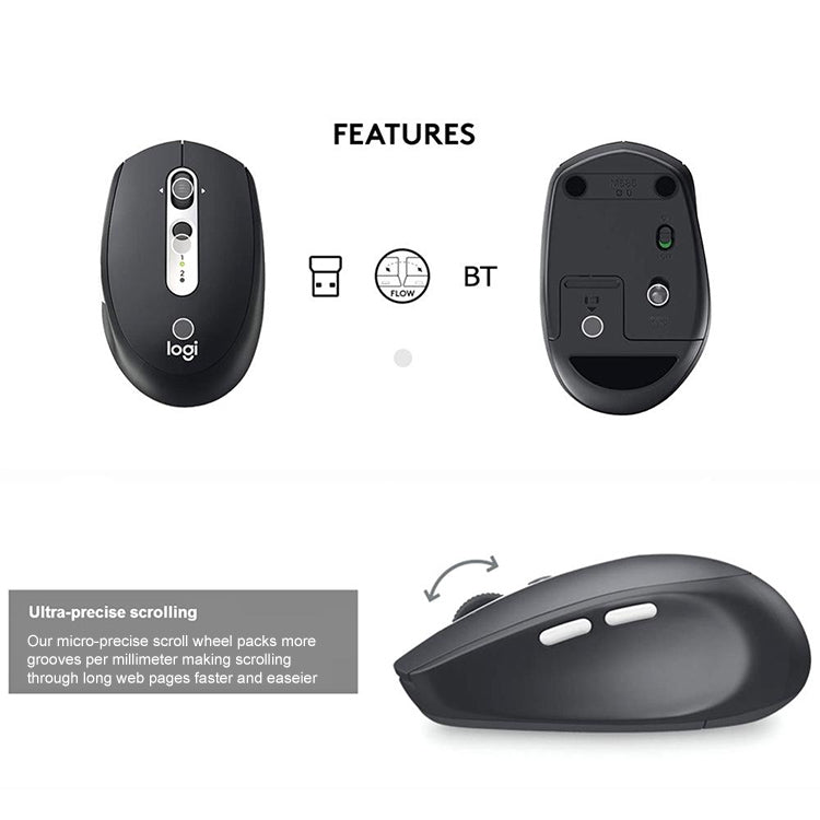 Logitech M590 Dual Mode Wireless Bluetooth Light Sound Mouse(Black) - Wireless Mice by Logitech | Online Shopping South Africa | PMC Jewellery