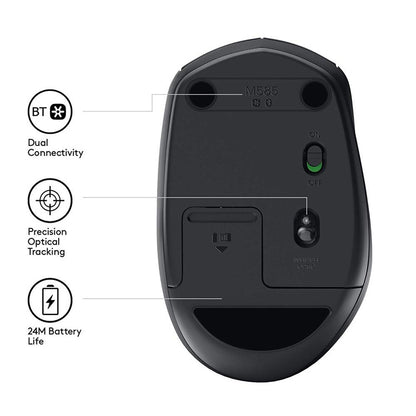 Logitech M590 Dual Mode Wireless Bluetooth Light Sound Mouse(Black) - Wireless Mice by Logitech | Online Shopping South Africa | PMC Jewellery