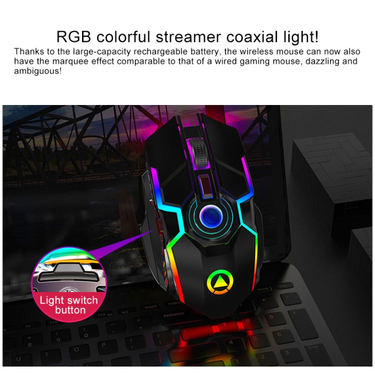 YINDIAO A5 2.4GHz 1600DPI 3-modes Adjustable Rechargeable RGB Light Wireless Silent Gaming Mouse (Grey) - free shipping - PMC TechLife - Order now!