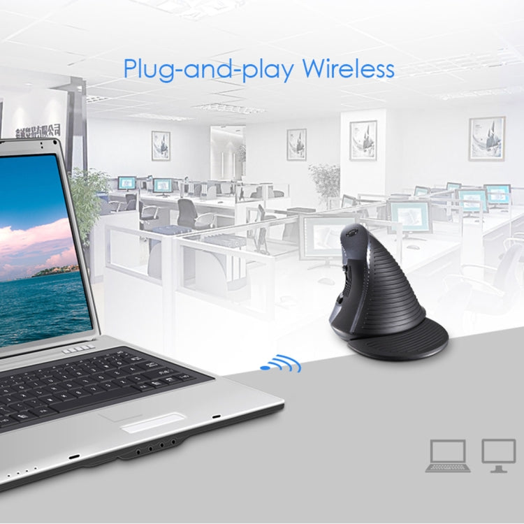 DELUX M618GX Wireless Ergonomic Vertical Mouse 1600DPI Optical Mouse - Wireless Mice by DELUX | Online Shopping South Africa | PMC TechLife | Buy Now Pay Later Mobicred