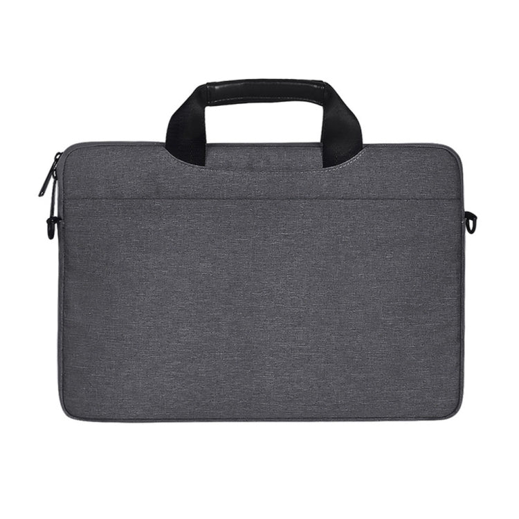 15.6 inch Breathable Wear-resistant Fashion Business Shoulder Handheld Zipper Laptop Bag with Shoulder Strap (Dark Gray) - 14.1 inch by PMC Jewellery | Online Shopping South Africa | PMC Jewellery