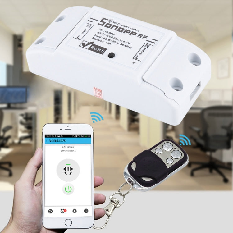 Sonoff 433MHz DIY WiFi Smart Wireless Remote Control Timer Module Power Switch with 4-keys Remote Control for Smart Home, Support iOS and Android - free shipping - PMC TechLife - Order now!