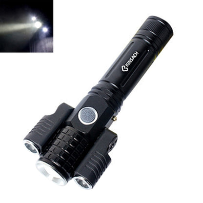 KS-738 USB Charging Waterproof T6+XPE Zoomable LED Flashlight with 4-Modes & 18650 lithium battery - LED Flashlight by PMC Jewellery | Online Shopping South Africa | PMC Jewellery