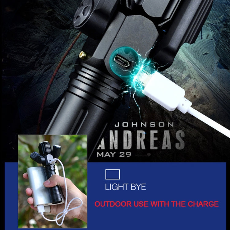 KS-738 USB Charging Waterproof T6+XPE Zoomable LED Flashlight with 4-Modes & 18650 lithium battery - LED Flashlight by PMC TechLife | Online Shopping South Africa | PMC TechLife