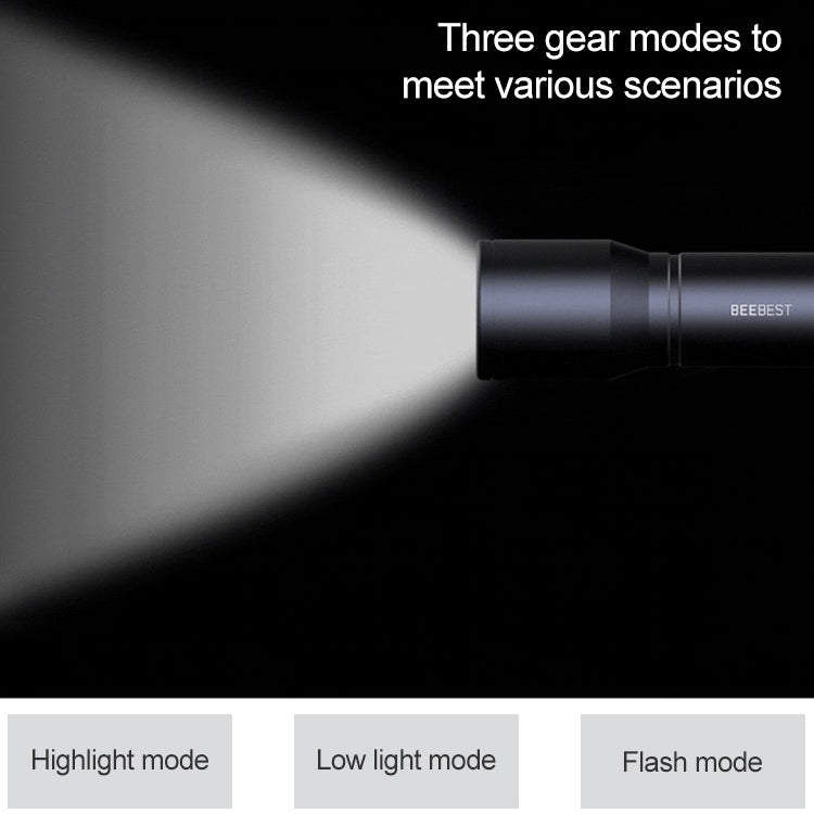 Original Xiaomi Youpin BEEBEST Portable Flashlight���Support Three-gear Mode(Black) - free shipping - PMC TechLife - Order now!
