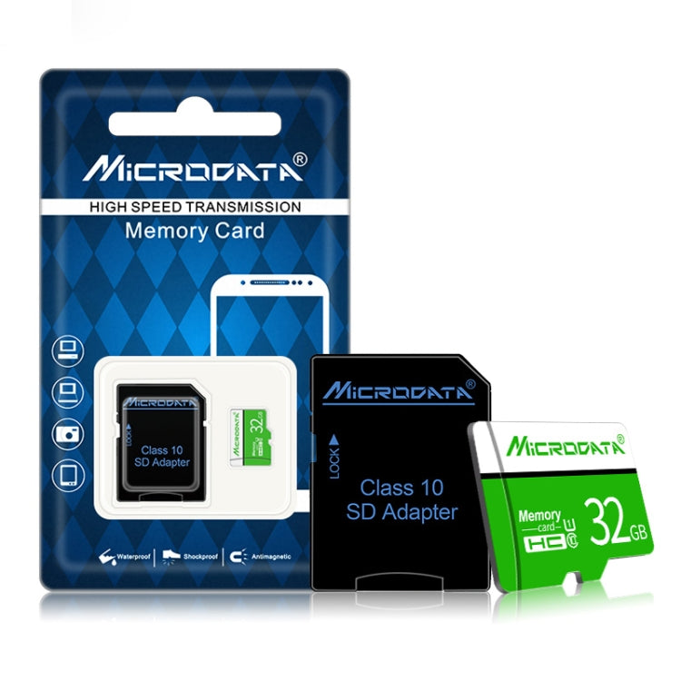 MICRODATA 32GB U1 Green and White TF(Micro SD) Memory Card - Micro SD Card by MiCRODATA | Online Shopping South Africa | PMC TechLife | Buy Now Pay Later Mobicred