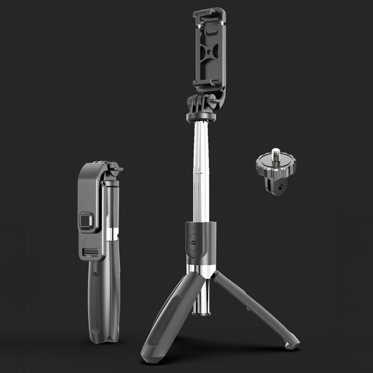 L02 100cm Multi-function Adjustable Bluetooth Self-timer Pole Tripod Selfie Stick (Black) - Selfie Sticks by PMC TechLife | Online Shopping South Africa | PMC TechLife