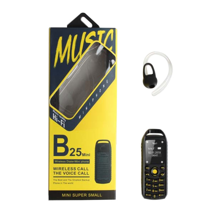 Mini B25 Headphone Mobile Phone, Hands Free Bluetooth Dialer Headphone, MP3 Music, Dual SIM, Network: 2G(Black) - Others by PMC TechLife | Online Shopping South Africa | PMC TechLife