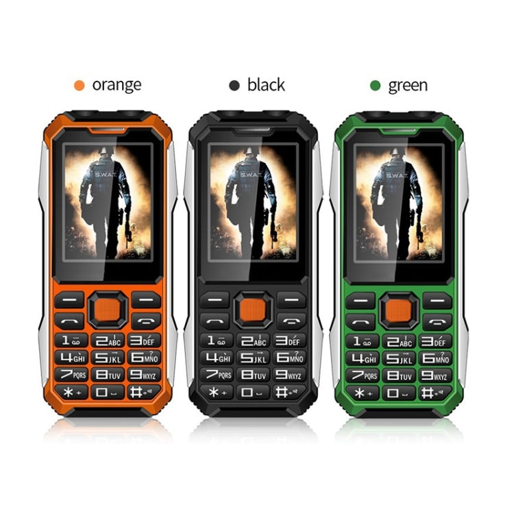 A6 Triple Proofing Elder Phone, Waterproof Shockproof Dustproof, 6800mAh Battery, 2.4 inch, 21 Keys, Bluetooth, LED Flashlight, FM, SOS, Dual SIM, Network: 2G(Black) - Others by PMC Jewellery | Online Shopping South Africa | PMC Jewellery
