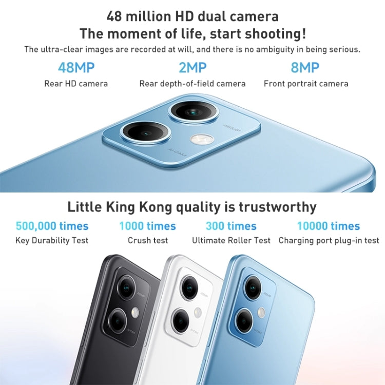 Xiaomi Redmi Note 12 5G, 48MP Camera, 6GB+128GB, Dual Back Cameras, 5000mAh Battery, Side Fingerprint Identification, 6.67 inch MIUI 13 Qualcomm Snapdragon 4 Gen1 Octa Core up to 2.0GHz, Network: 5G, Dual SIM, IR, Not Support Google Play(White) - Xiaomi Redmi by Xiaomi | Online Shopping South Africa | PMC Jewellery | Buy Now Pay Later Mobicred