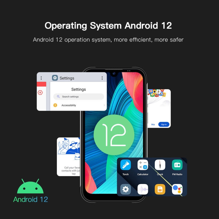 UNIWA W555 Rugged Phone, 3GB+32GB, Dual Rear Cameras, IP68 Waterproof Dustproof Shockproof, 5.71 inch Android 12.0 MTK6761 Quad Core up to 2.0GHz, Network: 4G, NFC, OTG, Global Version (Black) - UNIWA by UNIWA | Online Shopping South Africa | PMC Jewellery