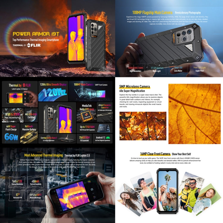 Ulefone Power Armor 19T Rugged Phone, Thermal Imaging Camera, 108MP Camera, 12GB+256GB - Ulefone by Ulefone | Online Shopping South Africa | PMC Jewellery | Buy Now Pay Later Mobicred