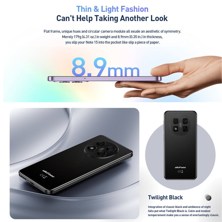 [HK Warehouse] Ulefone Note 15, 2GB+32GB, Face ID Identification, 6.22 inch Android 12 GO MediaTek MT6580 Quad-core up to 1.3GHz, Network: 3G, Dual SIM(Twilight Black) - Ulefone by Ulefone | Online Shopping South Africa | PMC Jewellery