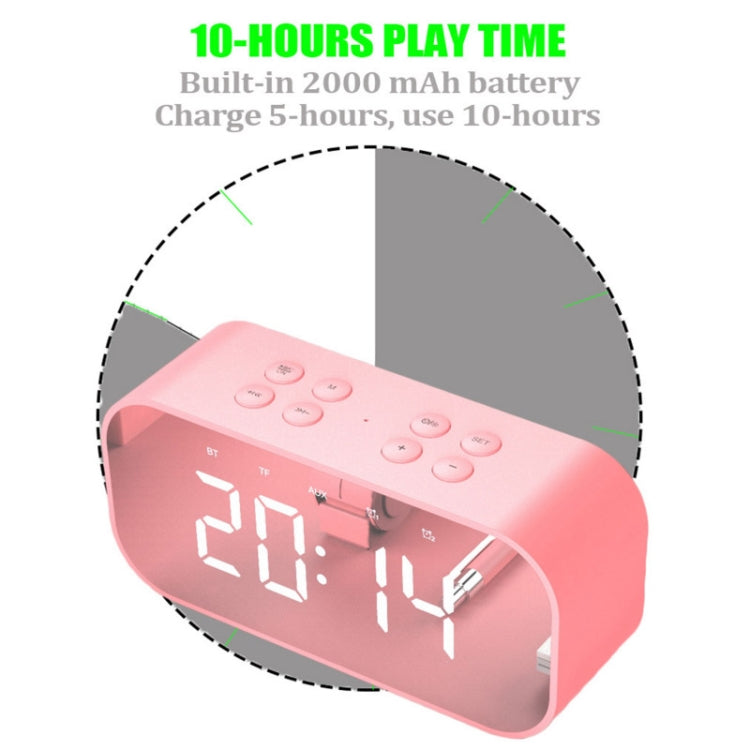 AEC BT501 Bluetooth 5.0 Mini Speaker with LED & Alarm Clock & Clock & Mirror, Support 32G TF Card(Black) - Mini Speaker by AEC | Online Shopping South Africa | PMC TechLife | Buy Now Pay Later Mobicred