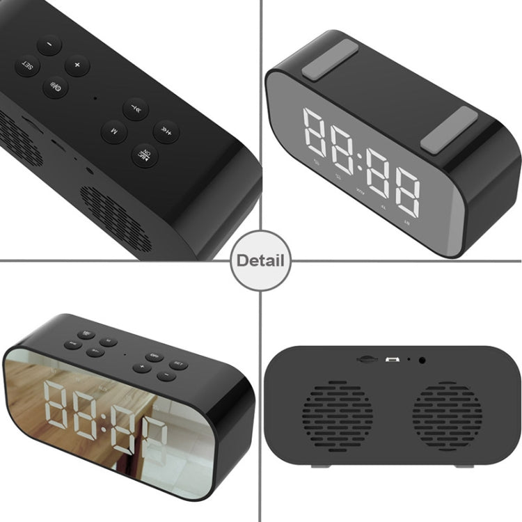 AEC BT501 Bluetooth 5.0 Mini Speaker with LED & Alarm Clock & Clock & Mirror, Support 32G TF Card(Blue) - free shipping - PMC TechLife - Order now!