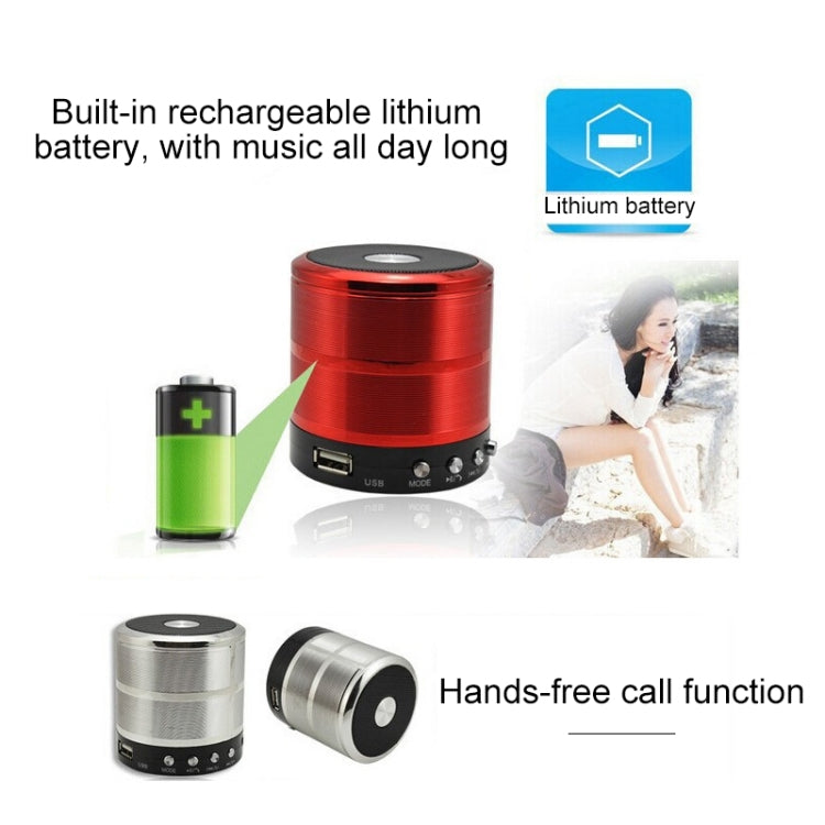 WS-887 Bluetooth Speaker with Lanyard, Support Hands-free Call & FM & U Disk & TF Card & AUX(Red) - Mini Speaker by PMC Jewellery | Online Shopping South Africa | PMC Jewellery