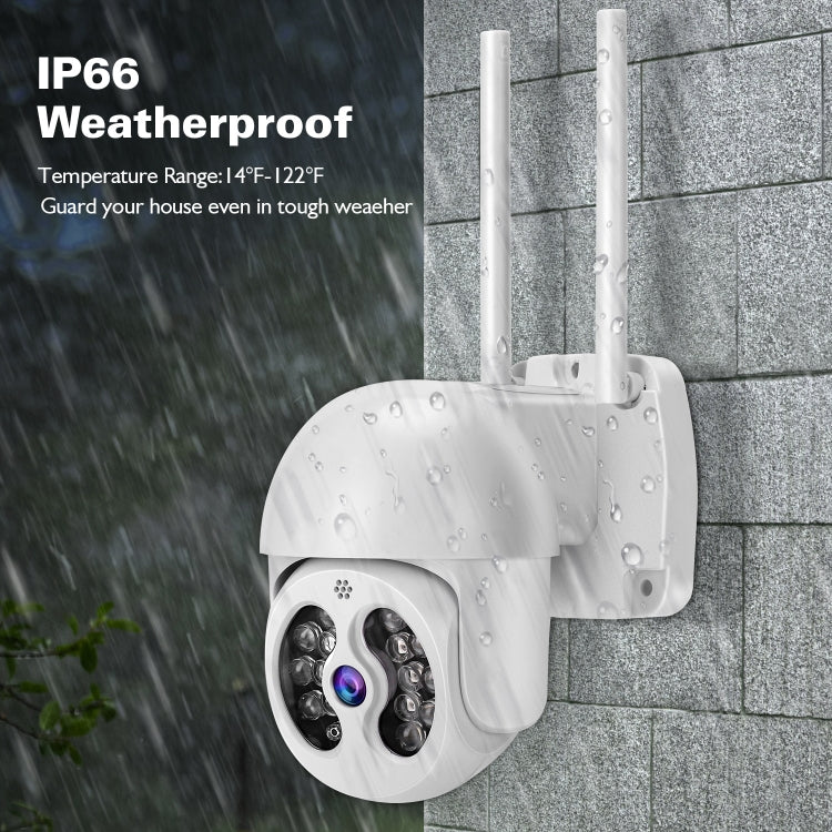 Tuya QX56 3.0 Million Pixels IP66 Waterproof 2.4G Wireless IP Camera, Support Amazon Alexa & Google Home & Motion Detection & Two-way Audio & Full Color Night Vision & TF Card, US Plug - Dome Camera by PMC Jewellery | Online Shopping South Africa | PMC Jewellery