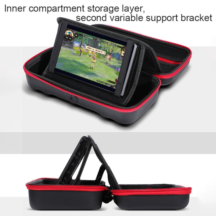 Portable EVA Storage Bag Protective Case Handbag with Holder Function for Nintendo Switch Console, Size: 26x12.5x7cm(Black Red) - Bags by PMC Jewellery | Online Shopping South Africa | PMC Jewellery