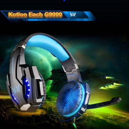 KOTION EACH G9000 3.5mm Game Gaming Headphone Headset Earphone Headband with Microphone LED Light for Laptop / Tablet / Mobile Phones,Cable Length: About 2.2m(Black Red) - Multimedia Headset by KOTION EACH | Online Shopping South Africa | PMC Jewellery