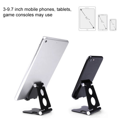 ROOSTAND R2 Aluminum Alloy Mobile Desktop Tablet Bracket Double Folding Lazy Artifact, Size: 6.4x7x9cm(Black) - Desktop Holder by PMC Jewellery | Online Shopping South Africa | PMC Jewellery