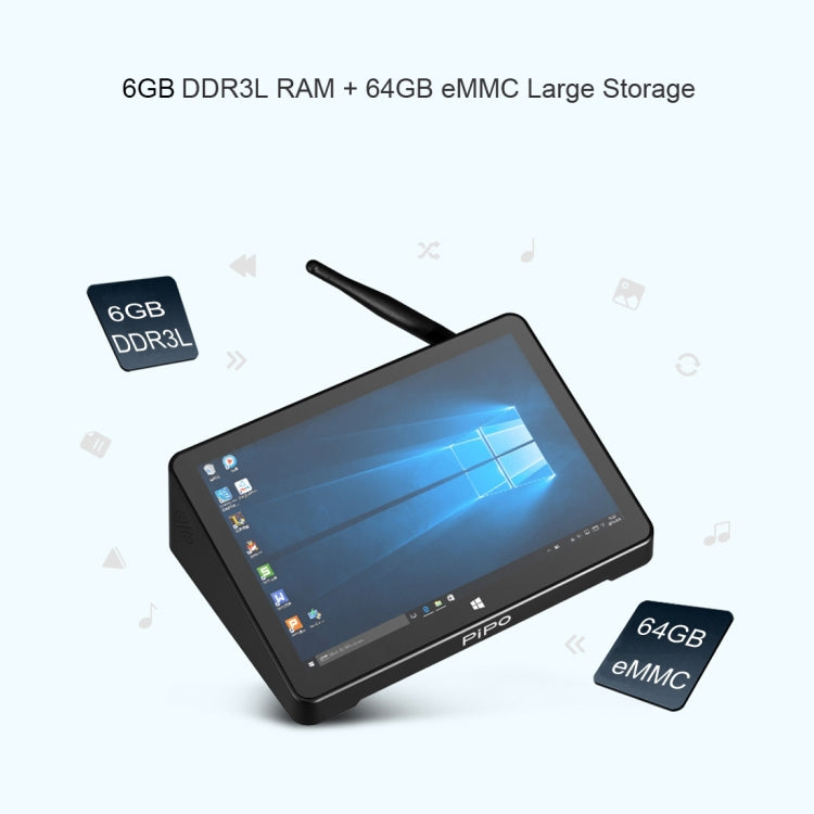 PiPo X10 Pro TV Box Style Tablet Mini PC, 6GB+64GB, 5000mAh Battery, 10.1 inch Windows 10 Intel Intel Celeron Processor N4020 Quad Core up to 2.8Ghz, Support TF Card & Bluetooth & WiFi & LAN & HDMI - Windows Mini PCs by PiPo | Online Shopping South Africa | PMC Jewellery | Buy Now Pay Later Mobicred