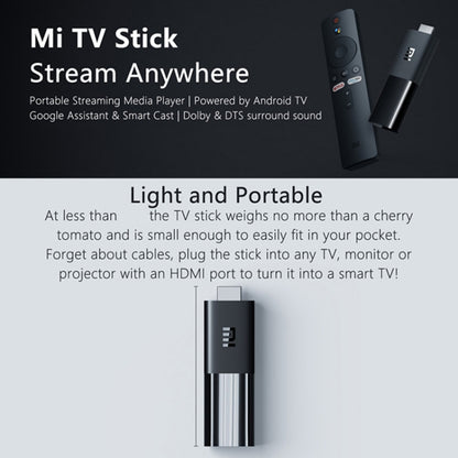 Original Xiaomi Mi Android TV Stick, Quad Core Cotex A53, RAM 1GB + ROM 8GB, Global Version, EU Plug - Android TV Sticks by Xiaomi | Online Shopping South Africa | PMC Jewellery | Buy Now Pay Later Mobicred