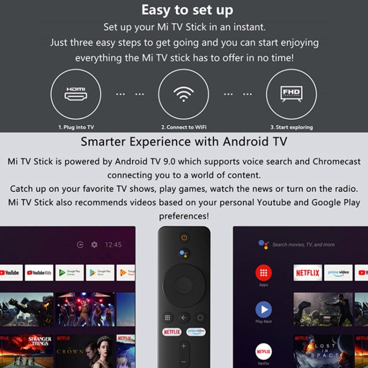 Original Xiaomi Mi Android TV Stick, Quad Core Cotex A53, RAM 1GB + ROM 8GB, Global Version, EU Plug - Android TV Sticks by Xiaomi | Online Shopping South Africa | PMC Jewellery | Buy Now Pay Later Mobicred