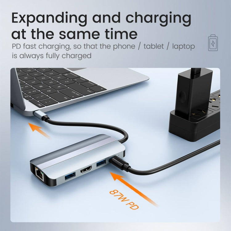 BYL-2206 9 in 1 USB-C / Type-C to USB Multifunctional Docking Station HUB Adapter - USB HUB by PMC TechLife | Online Shopping South Africa | PMC TechLife