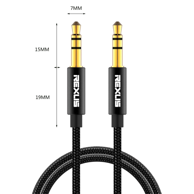 REXLIS 3629 3.5mm Male to Male Car Stereo Gold-plated Jack AUX Audio Cable for 3.5mm AUX Standard Digital Devices, Length: 1.8m - Aux Cable by REXLIS | Online Shopping South Africa | PMC Jewellery