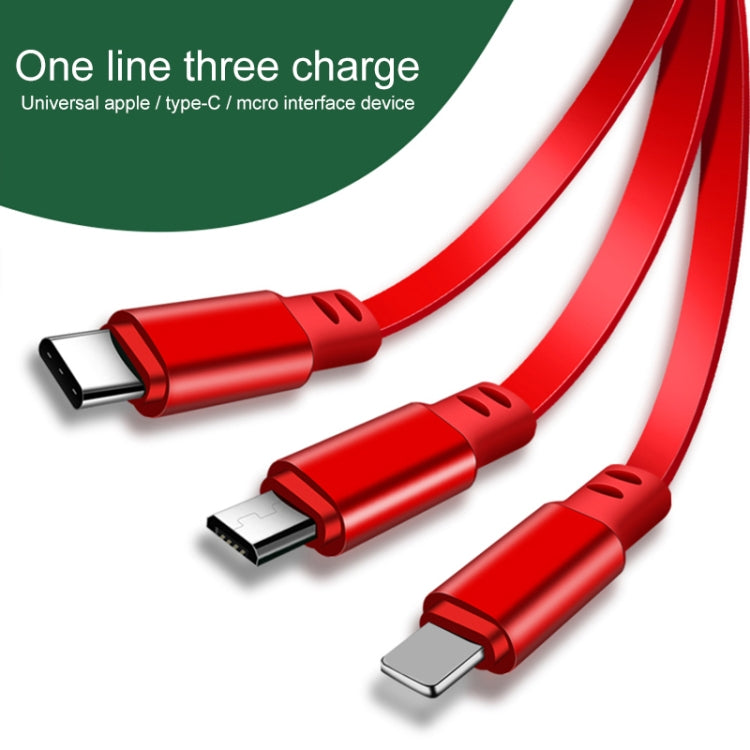 1.2m 3.5A Max 3 in 1 USB to USB-C / Type-C + 8Pin + Micro USB Retractable Charging Cable(White) - Multifunction Cable by PMC TechLife | Online Shopping South Africa | PMC TechLife