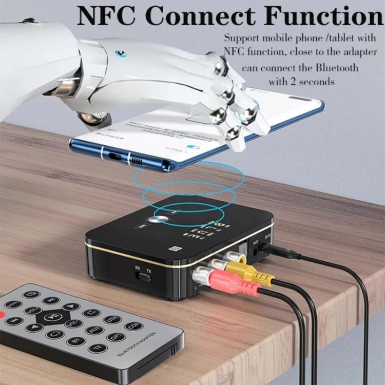 M8 NFC 2 in 1 NFC Optical Coaxial Bluetooth 5.0 Audio Transmitter Receiver with Digital Display - Audio Receiver Transmitter by PMC TechLife | Online Shopping South Africa | PMC TechLife