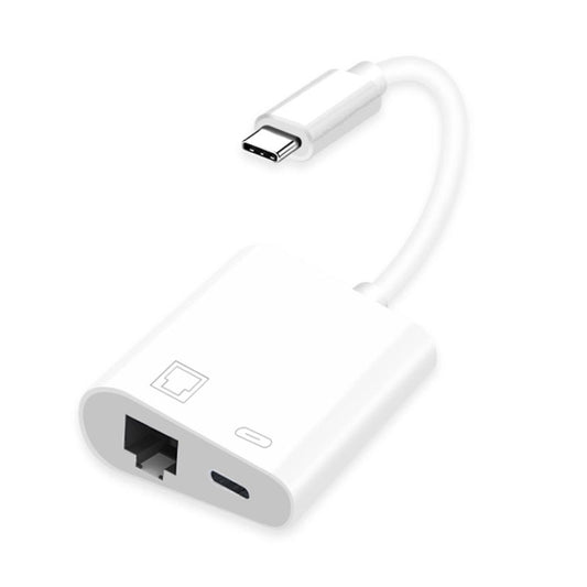 NK-1035 TC 2 in 1 USB-C / Type-C Male to Ethernet + Type-C Power Female Adapter - OTG Adapter by PMC Jewellery | Online Shopping South Africa | PMC Jewellery