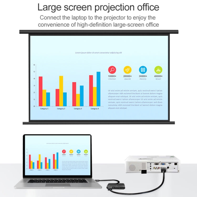 V83 USB-C / Type-C to 4K HDMI / VGA + 3.5mm Audio + USB Multi-function Adapter - free shipping - PMC TechLife - Order now!