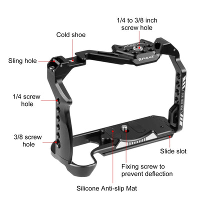 For Canon EOS R10 PULUZ Metal Camera Cage Stabilizer Rig (Black) - Camera Cage by PULUZ | Online Shopping South Africa | PMC Jewellery