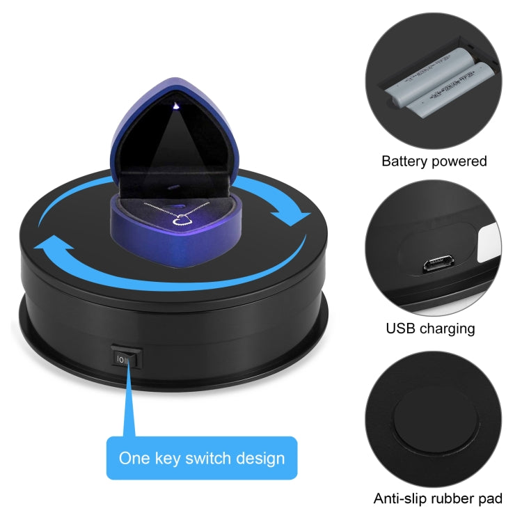 PULUZ 15cm Adjusting Speed Rotating Turntable Display Stand, Load: 3kg(Black) -  by PULUZ | Online Shopping South Africa | PMC TechLife | Buy Now Pay Later Mobicred